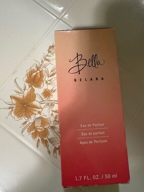 LARA Bella Eau de Parfum — Peach to Coral Gradient Box